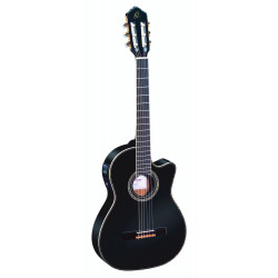 Ortega RCE145 - Guitare électro-classique - Noir brillant (+housse)