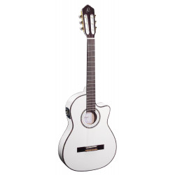 Ortega RCE145 - Guitare électro-classique - Blanc brillant (+housse)