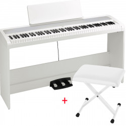 Korg B2SP blanc  - Piano numérique 88 notes avec stand et pédales + banquette
