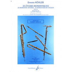 25 Études Romantiques Opus.66 pour flûte - Ernesto Köhler