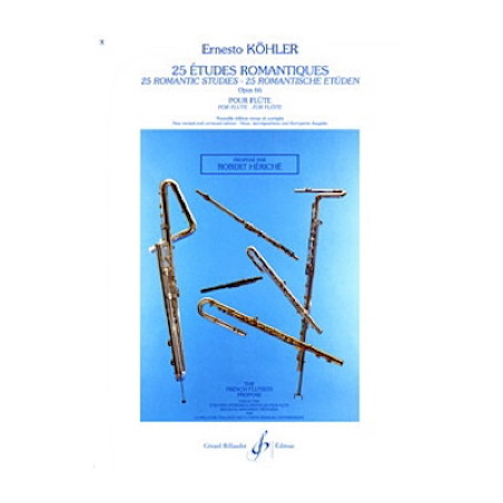 25 Études Romantiques Opus.66 pour flûte - Ernesto Köhler