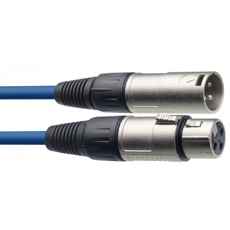 Stagg SMC3 CBL - Câble de microphone XLR/XLR (m/f), 3 m, bleu