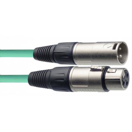 Stagg SMC3 CGR - Câble de microphone XLR/XLR (m/f), 3 m, vert