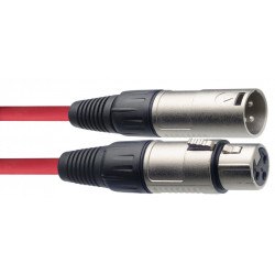 Stagg SMC3 CRD - Câble de microphone XLR/XLR (m/f), 3 m, rouge