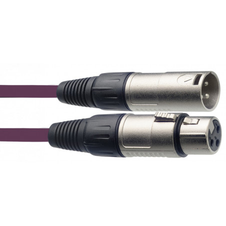 Stagg SMC10 CPP - Câble de microphone XLR/XLR (m/f), 10 m, violet