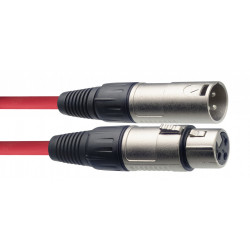 Stagg SMC10 CRD - Câble de microphone XLR/XLR (m/f), 10 m, rouge