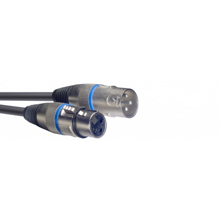 Stagg SMC1 BL - Câble de microphone XLR/XLR (m/f), 1 m, anneau bleu