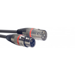 Stagg SMC1 RD - Câble de microphone XLR/XLR (m/f), 1 m, anneau rouge