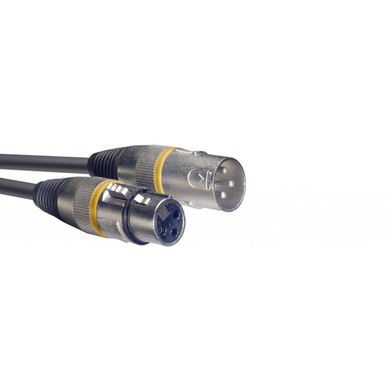 Stagg SMC1 YW - Câble de microphone XLR/XLR (m/f), 1 m, anneau jaune