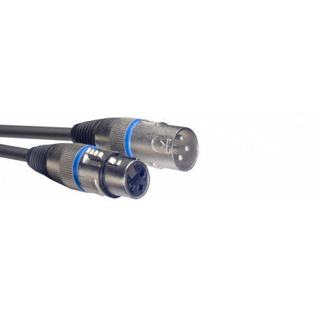 Stagg SMC3 BL - Câble de microphone XLR/XLR (m/f), 3 m, anneau bleu