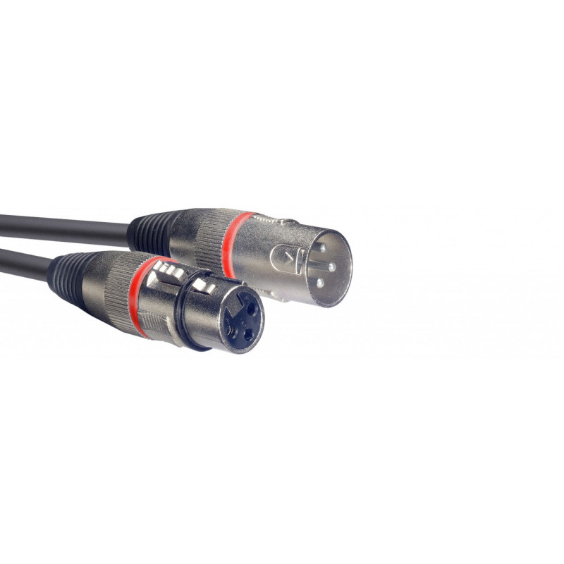 Stagg SMC3 RD - Câble de microphone XLR/XLR (m/f), 3 m, anneau rouge