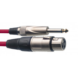 Stagg SMC6XP CRD - Câble de microphone XLR/jack (f/m), 6 m, rouge