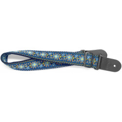 STAGG SWO COT JIM BLU - Courroie guitare nylon tissé  motif Jimi bleu