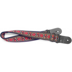 STAGG SWO COT JIM RED - Courroie guitare nylon tissé  motif Jimi rouge