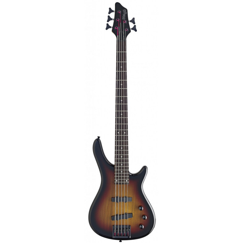 Stagg BC300/5-SB - Guitare basse électrique "Fusion", 5 cordes