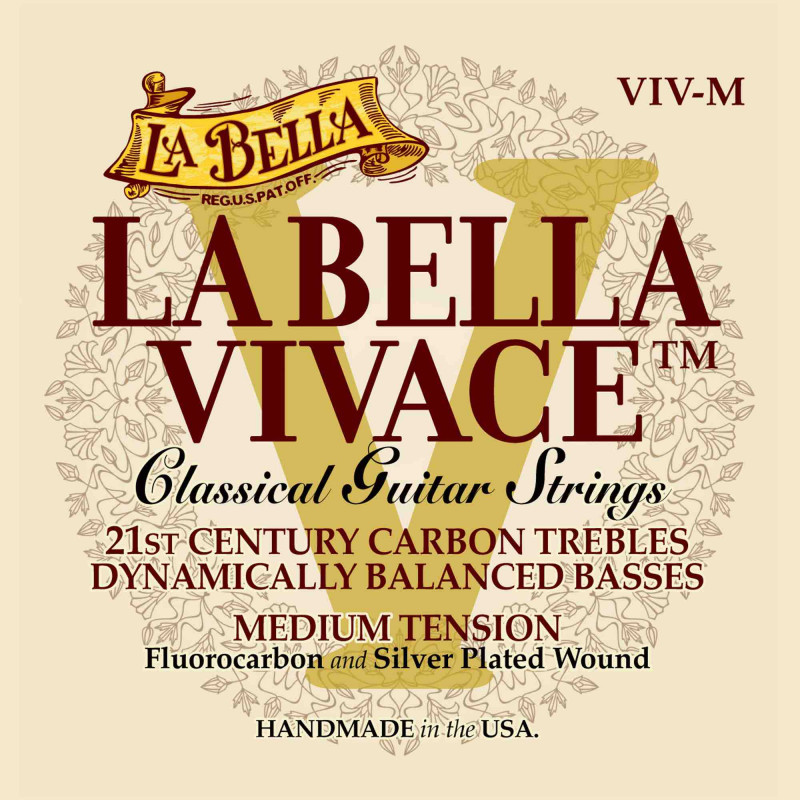 Labella VIV-M - Jeu de cordes guitare classique Vivace - Tension médium