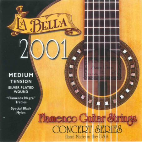 Labella 2001FLA-MED - Jeu de cordes guitare classique 2001 Flamenco - Tension médium