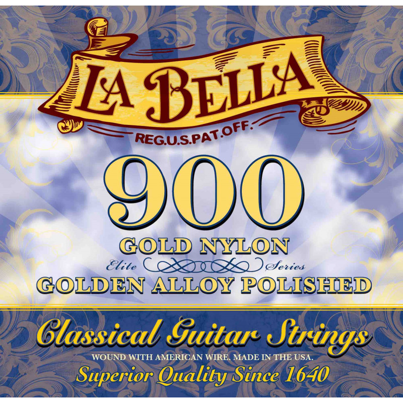 Labella 900 - Jeu de cordes guitare classique Elite 900 Gold Nylon - Tension médium