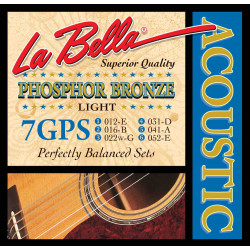 Labella 7GPS - Jeu de cordes guitare acoustique Phosphor Bronze - Light 12-52