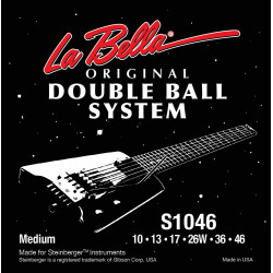 Labella S1046 - Jeu de cordes guitare électrique headless Double Ball - 10-46