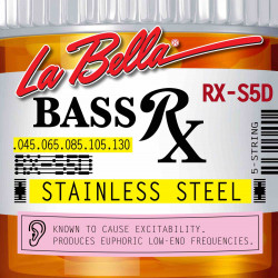 Labella RX-S5D - Jeu de 5 cordes basse électrique RX Stainless Steel - 45-130