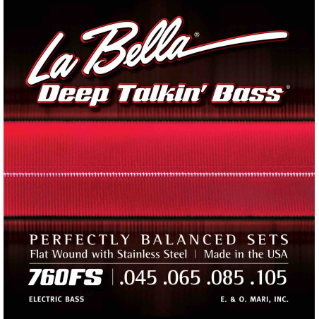 Labella 760FS - Jeu de cordes basse électrique Deep Talkin' Bass Flats - 45-105