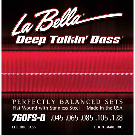 Labella 760FS-B - Jeu de 5 cordes basse électrique Deep Talkin' Bass Flats - 45-128