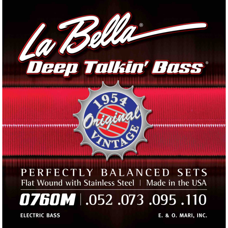 Labella 0760M - Jeu de cordes basse électrique Deep Talkin' Bass Flats 1954 - 52-110