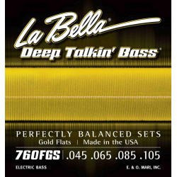 Labella 760FGS - Jeu de cordes basse électrique Deep Talkin' Bass Flats Gold - 45-105