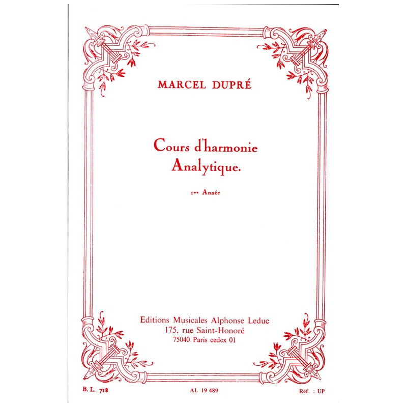 Cours D'Harmonie Analytique 1ere Annee - Marcel Dupré