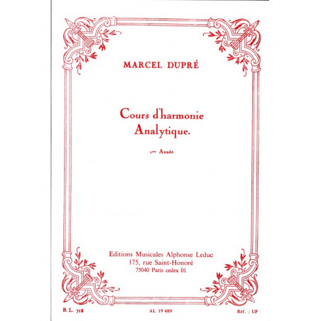 Cours D'Harmonie Analytique 1ere Annee - Marcel Dupré