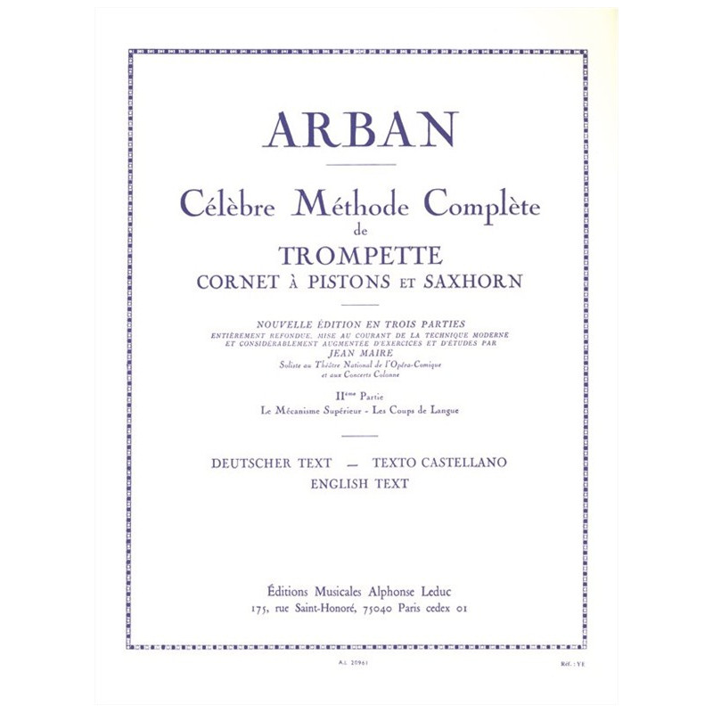 Célèbre Méthode Complète de Trompette - Volume 2 - Arban