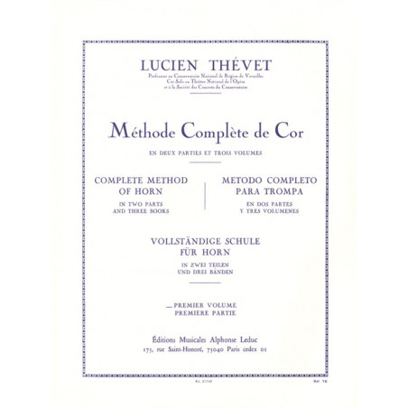 Méthode Complète de Cor (Volume 1) - Lucien Thévet