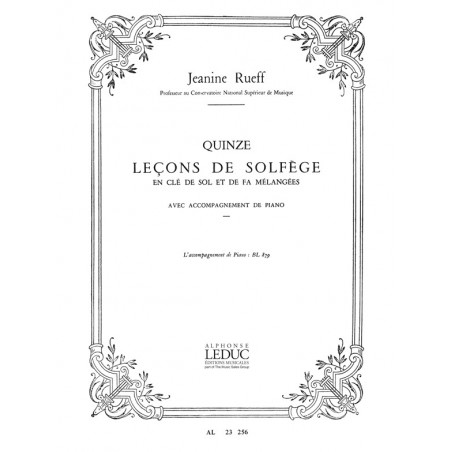 Quinze Leçons de solfège (15) – avec accompagnement piano - Jeanine Rueff