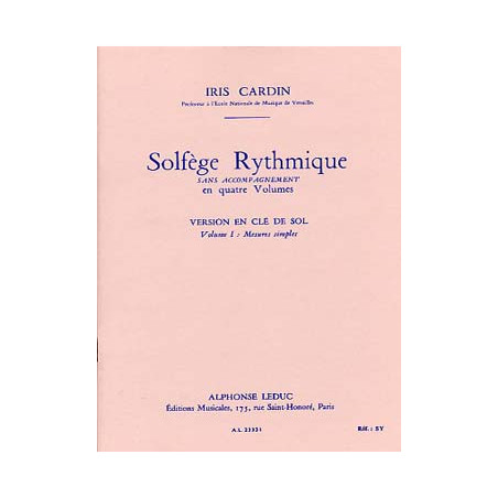Solfege Rythm. 4 Vol 1 Cle de Sol Mesures Simples - Cardin