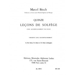 15 Lecons de Solfege 3 Cles Melangees Vers B - Marcel Bitsch