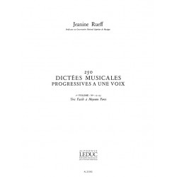 250 Dictées Musicales Progressives à une Voix 1 - Jeanine Rueff