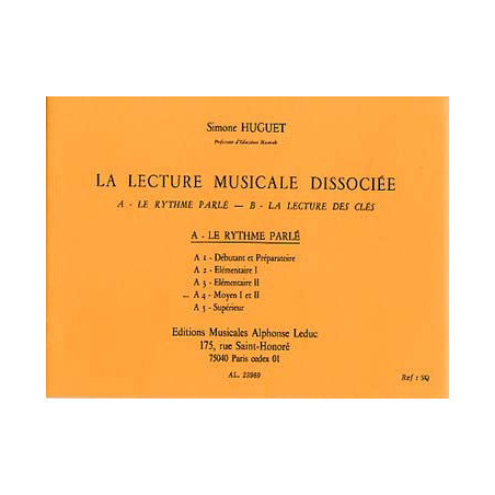 Lecture Musicale Dissociee A - Simone Huguet