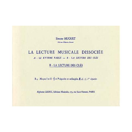 Lecture Musicale Dissociee B Lect Cles B4 Moy - Simone Huguet