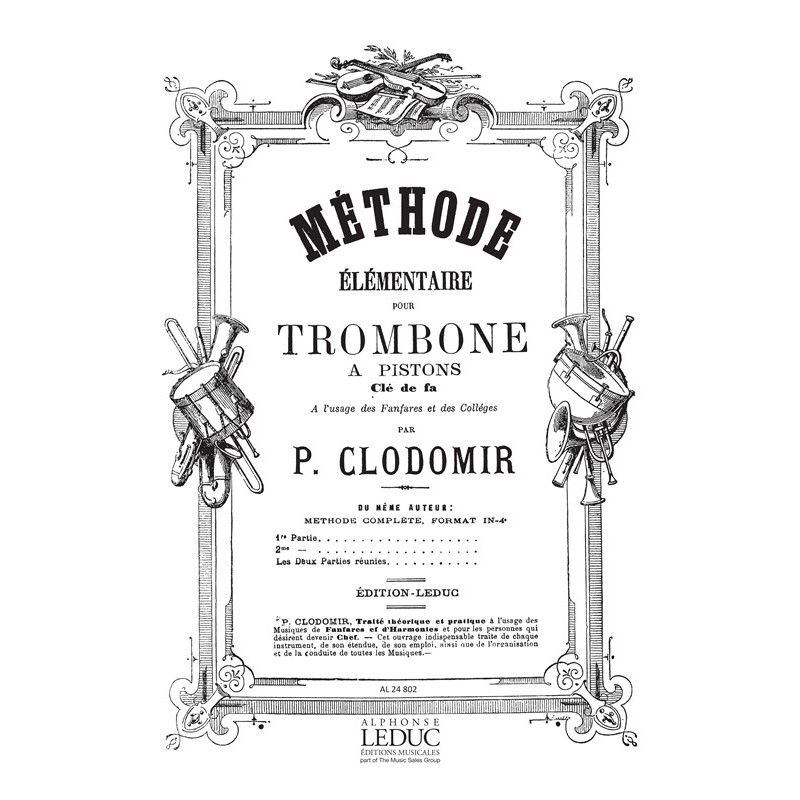 Methode Elementaire - Pierre-François Clodomir - Trombone