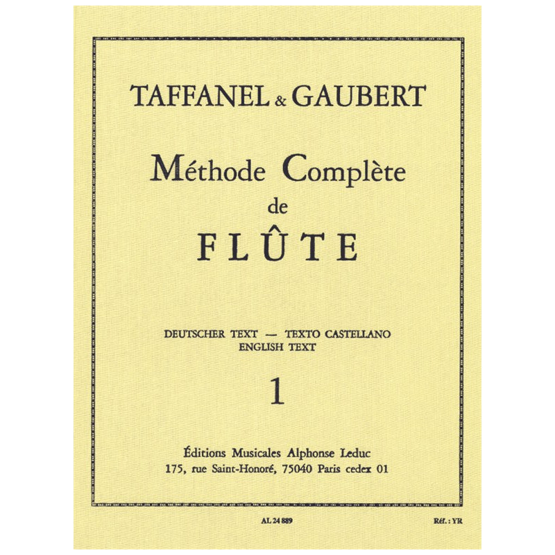 Méthode Complète de Flûte (Volume 1) - Paul Taffanel, Philippe Gaubert