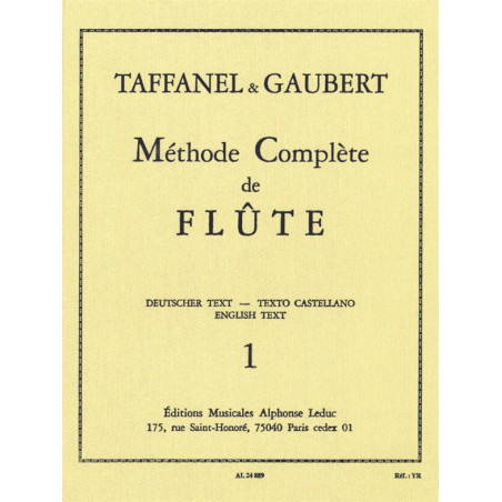 Méthode Complète de Flûte (Volume 1) - Paul Taffanel, Philippe Gaubert