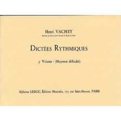 Dictees Rythmiques Volume 3 Moyenne Difficulte - Henri Vachey
