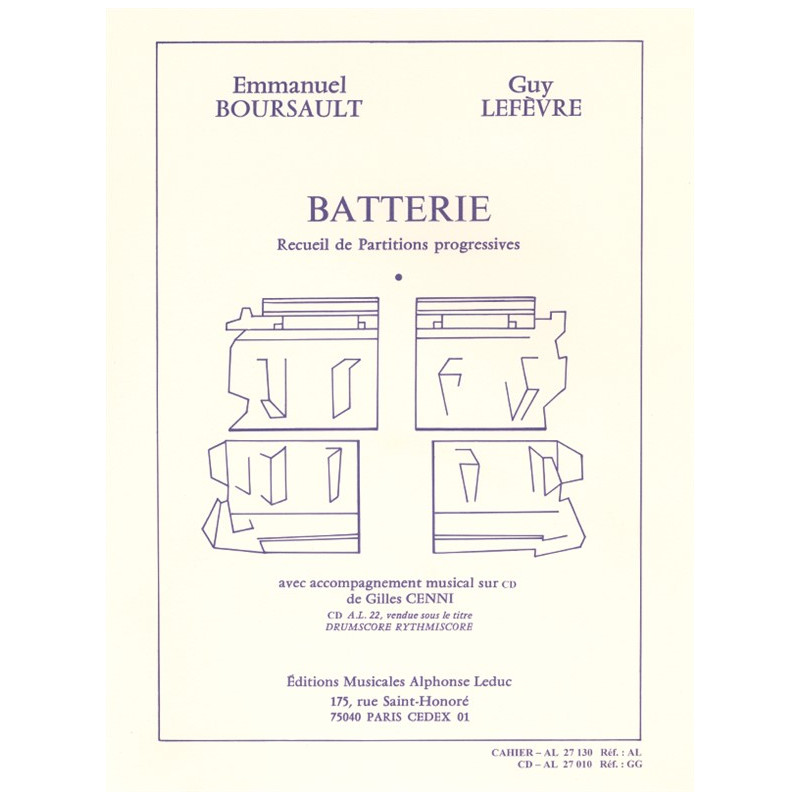 Batterie - Recueil de Partitions Progressives - Guy Lefèvre (+ audio)
