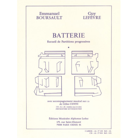 Batterie - Recueil de Partitions Progressives - Guy Lefèvre (+ audio)