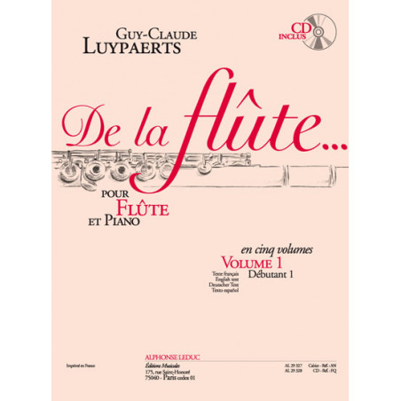 De la Flûte... Vol.1 - Guy-Claude Luypaerts (+ audio)
