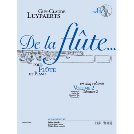 De la Flûte... Vol.2 - Guy-Claude Luypaerts (+ audio)