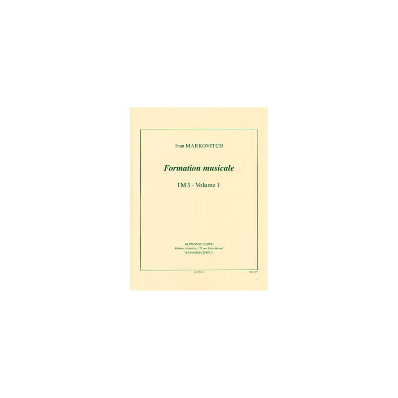 Formation Musicale im3 Volume 1 - Markovitch
