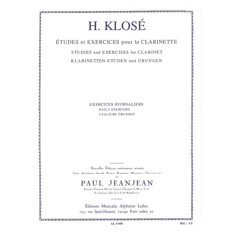 Exercises Journaliers - Hyacinthe-Eléonore Klosé - Clarinette