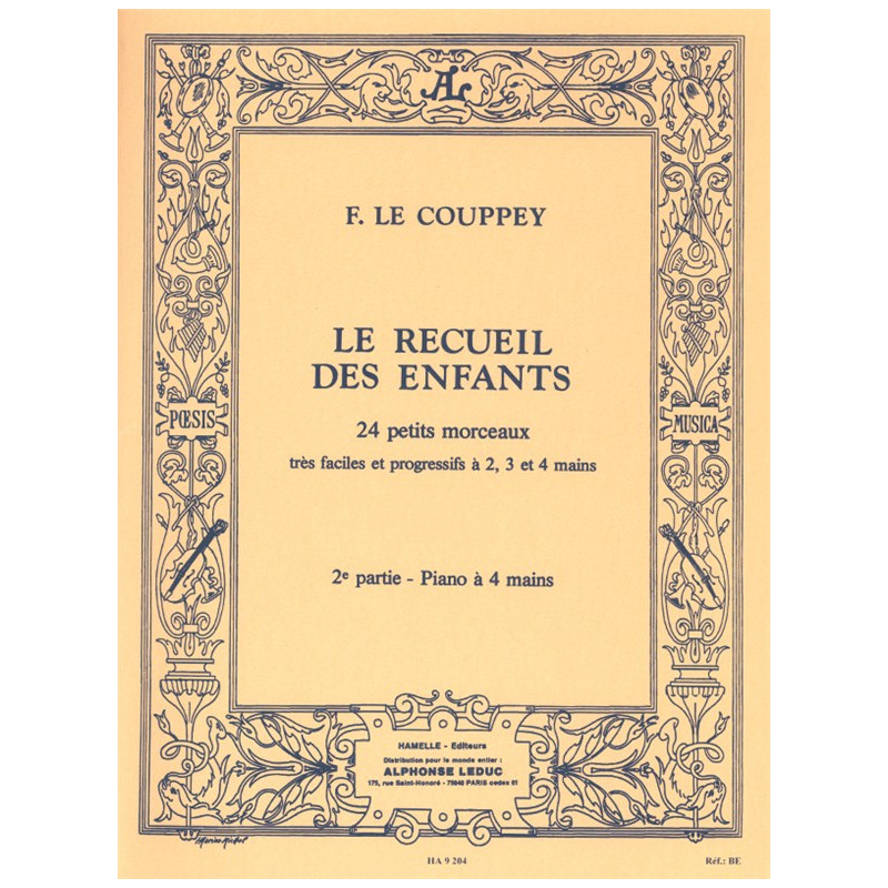 Le Recueil Des Enfants, 14 Pièces Faciles et Progr - Félix Le Couppey